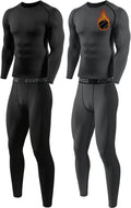 Men's fleece-lined thermal underwear top and bottom set
